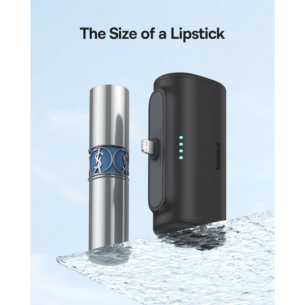 Baseus Compact Series Lightning - PowerBank 5000mAh 20W με Καλώδιο Type - C to Type - C - Black - P10068307113 - 00