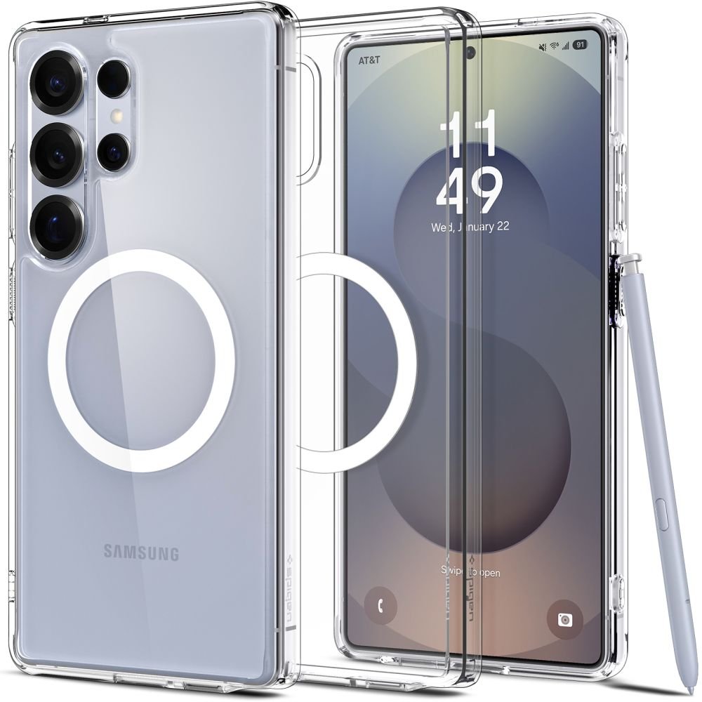 Spigen Samsung Galaxy S25 Ultra - Ultra Hybrid Mag - Σκληρή Θήκη με Πλαίσιο Σιλικόνης Και MagSafe - Clear / White