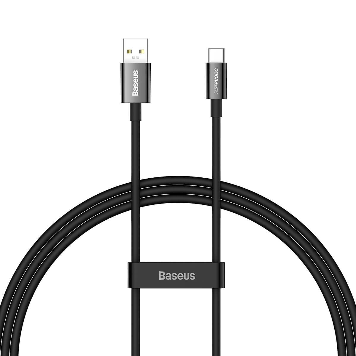 Baseus Superior Series SUPERVOOC Καλώδιο Δεδομένων και Φόρτισης 65W 1m - USB to Type - C - Black - CAYS000901