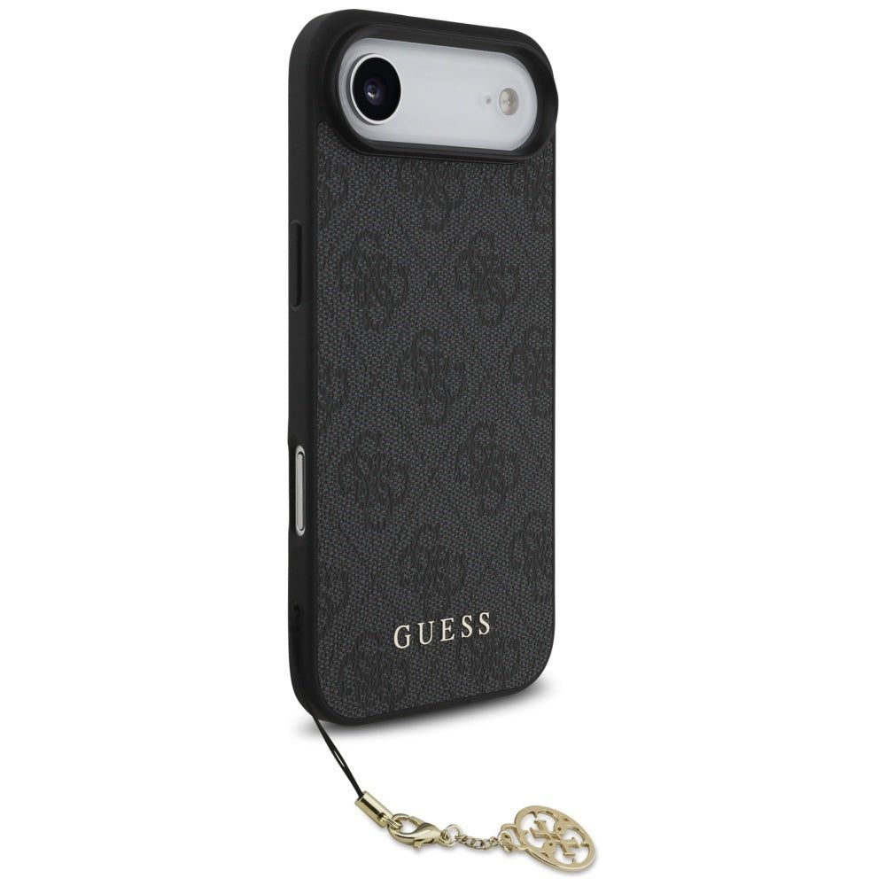Guess iPhone Air - 4G Charms Collection MagSafe - Θήκη με Επένδυση Συνθετικού Δέρματος - Black - GUHMP17MGF4GCK