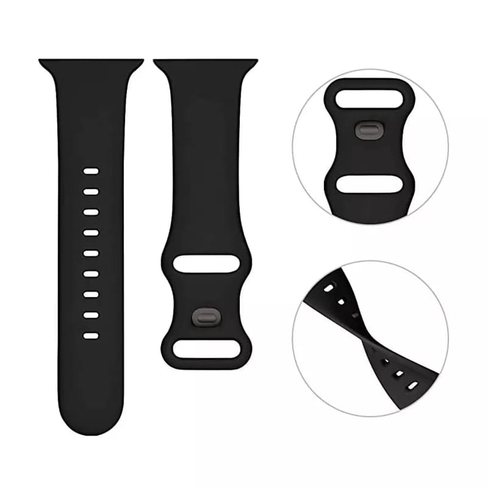 Techsuit W031 Λουράκι Apple Watch 4/5/6/7/8/9/10/11 - SE (1/2/3) - ULTRA (1/2/3) - 44/45/46/49mm Watchband Λαστιχένιο - Black