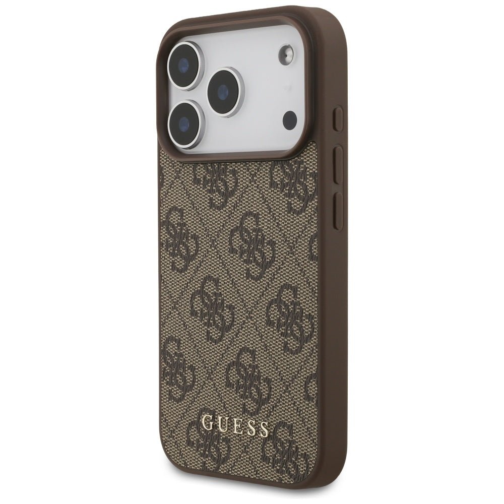 Guess iPhone 17 Pro - 4G Classic - Σκληρή Θήκη με Πλαίσιο Σιλικόνης και Επένδυση Συνθετικού Δέρματος - Brown - GUHCP17LG4GFBR