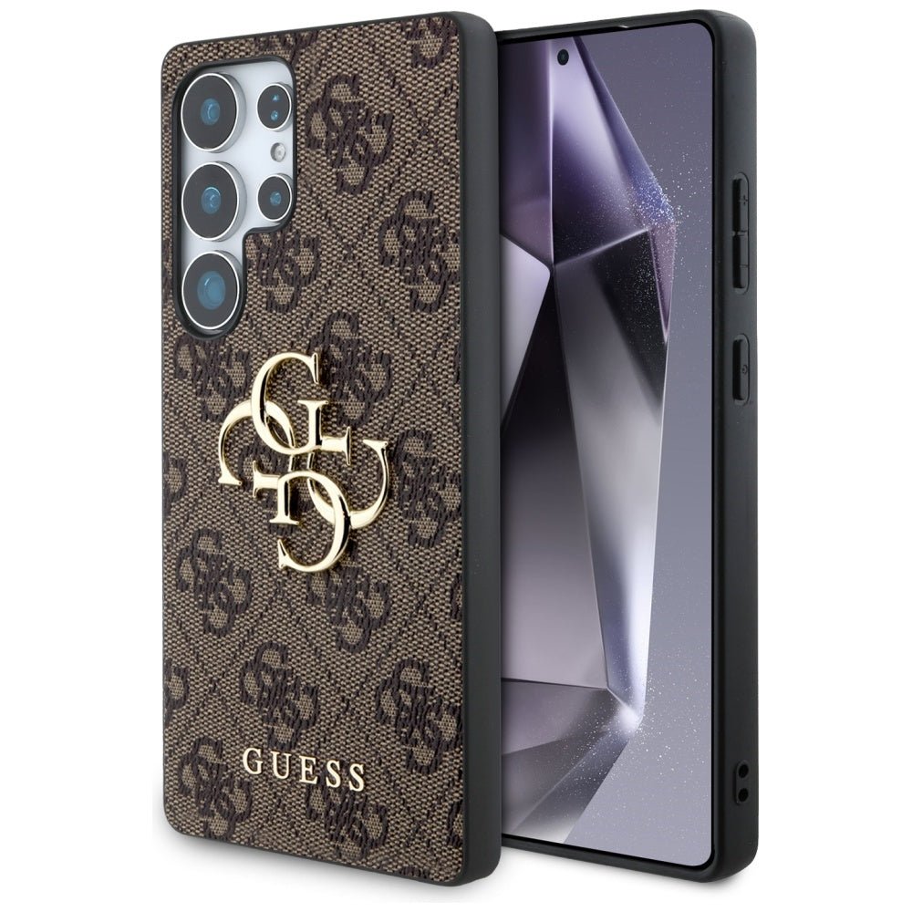 Guess Samsung Galaxy S25 Ultra - 4G Big Metal Logo - Θήκη με Επένδυση Συνθετικού Δέρματος - Brown - GUHCS25L4GMGBR