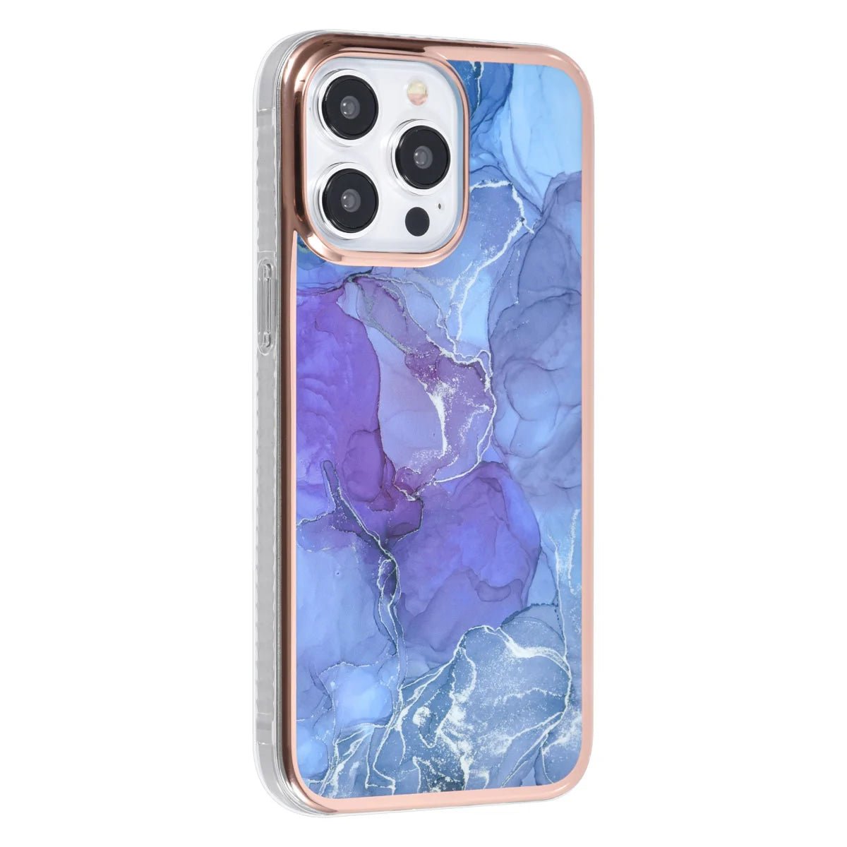 Tuniq iPhone 15 Pro Max - Σκληρή Θήκη με Πλαίσιο Σιλικόνης - Σχέδιο Μάρμαρο - Μοβ