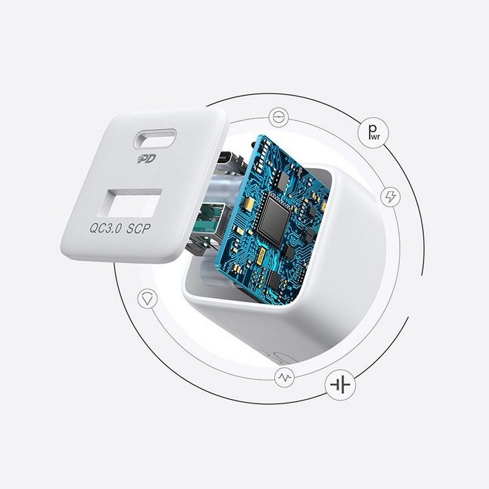 Joyroom L - QP303 Οικιακός Φορτιστής Γρήγορης Φόρτισης USB και Type - C QC 3.0 PD 30W - White