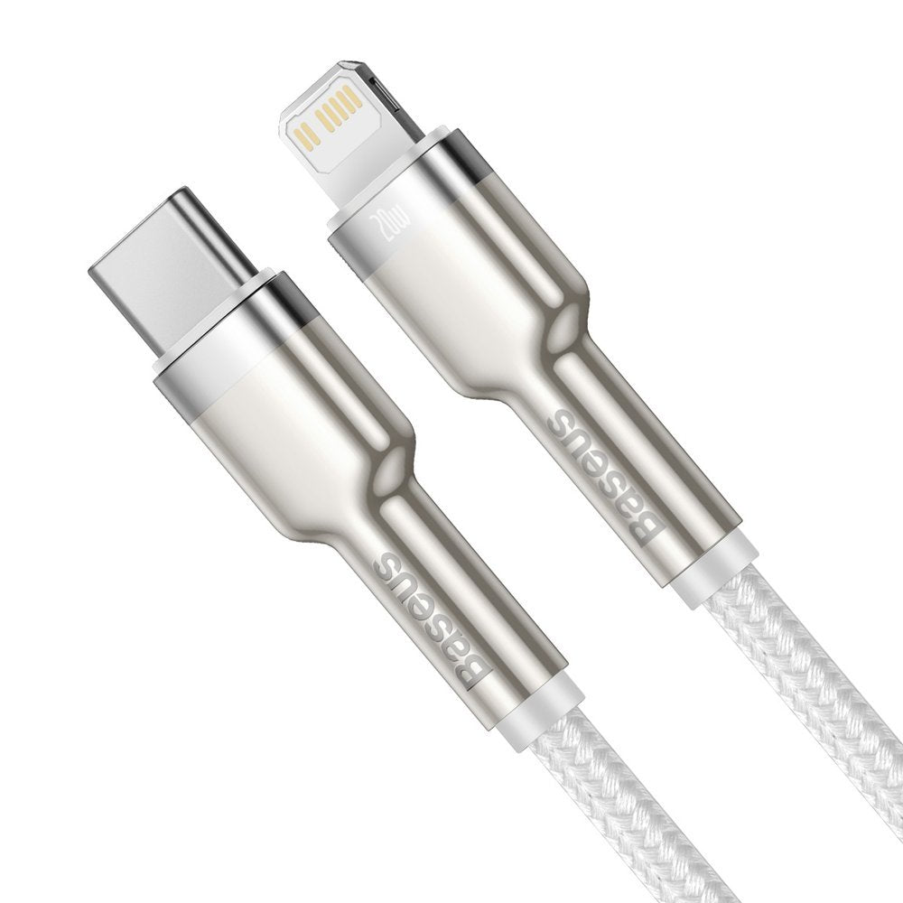 Baseus Cafule Series Metal Data PD 20W - Καλώδιο Δεδομένων και Φόρτισης Type - C to Lightning 1M - White - CATLJK - A02