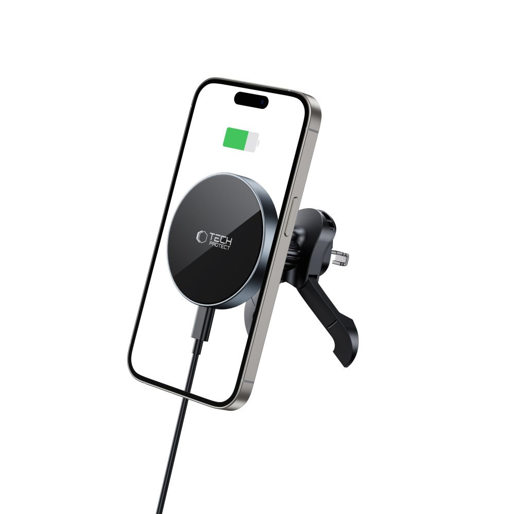 Tech - Protect MM15W - V5 Μαγνητική Βάση για τον Αεραγωγό του Αυτοκινήτου με Ασύρματη Φόρτιση MagSafe 15W - Black