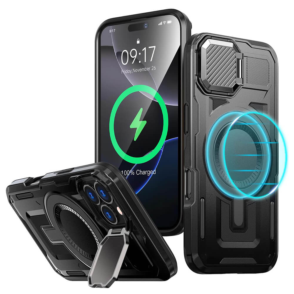 Techsuit iPhone 16 Pro CamVault MagSafe Σκληρή Θήκη με Πλαίσιο Σιλικόνης - Black