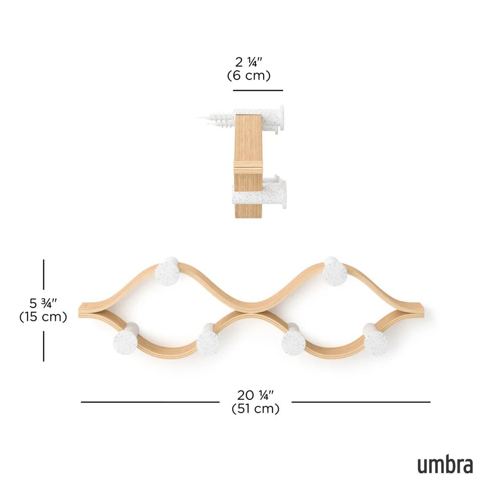 Umbra Montage Επιτοίχια Κρεμάστρα με 6 Γάντζους - White / Natural