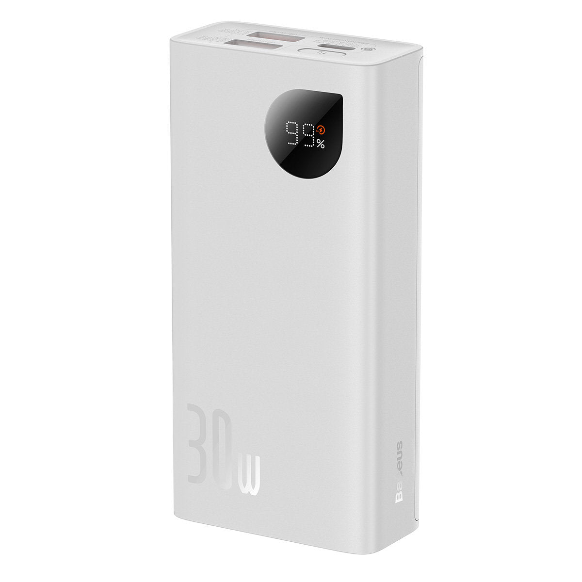 Baseus Adaman2 Digital Display 30W Power Bank 10000mAh με 2 Θύρες USB και 1 Θύρα Type - C - White - PPAD080002