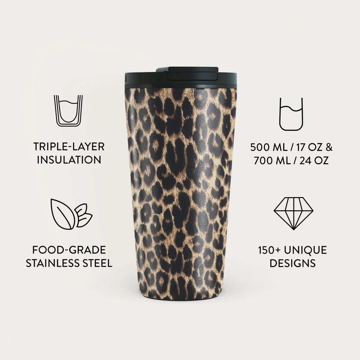 Burga Κούπα Θερμός από Ανοξείδωτο Ατσάλι - Flap Lid - 500ml - Player