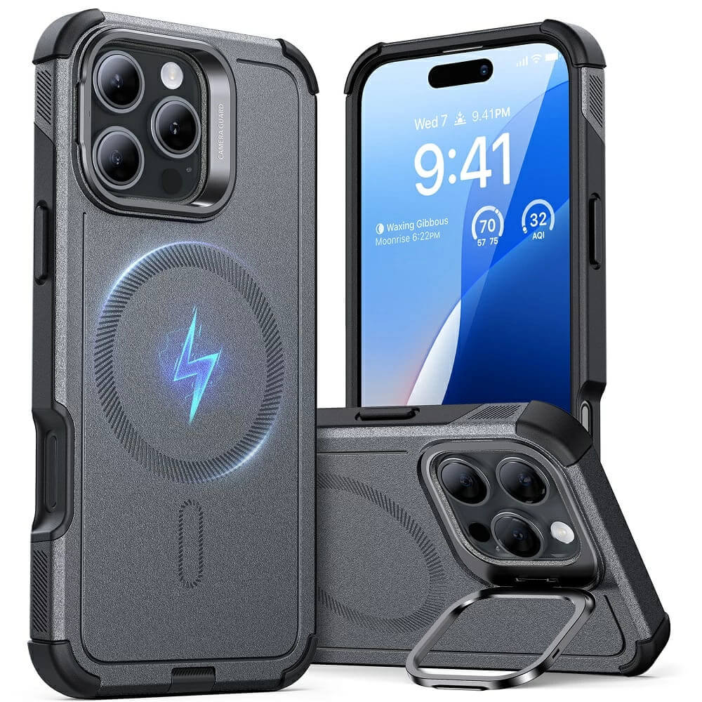 ESR iPhone 16 Pro Cyber Armor Kickstand Σκληρή Θήκη με Stand και MagSafe - Grey