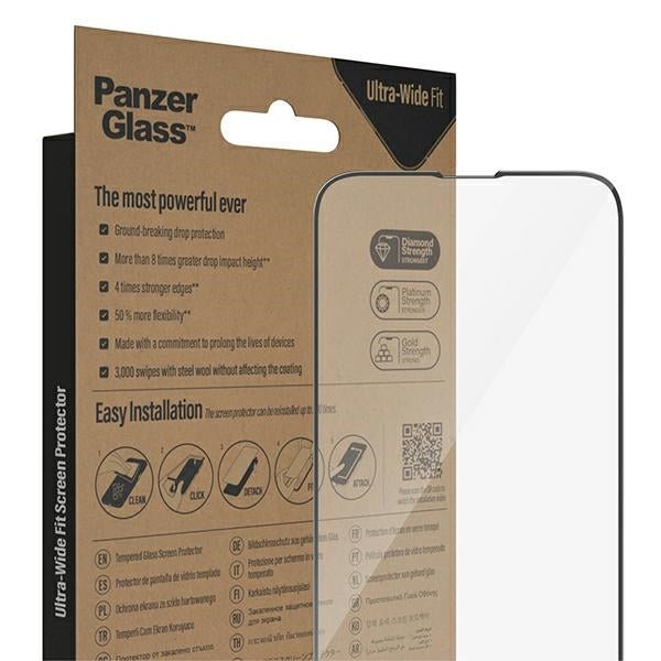 PanzerGlass iPhone 13 Pro Max / iPhone 14 Plus Ultra - Wide Fit Antibacterial Easy Aligner Full Screen Αντιχαρακτικό Γυαλί Οθόνης - Black