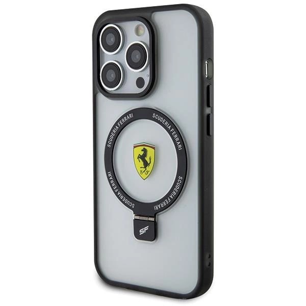 Ferrari iPhone 15 Pro Ring Stand 2023 Collection MagSafe Σκληρή Θήκη με Πλαίσιο Σιλικόνης και Stand / MagSafe - Ημιδιάφανη / Black - FER000609 - 0