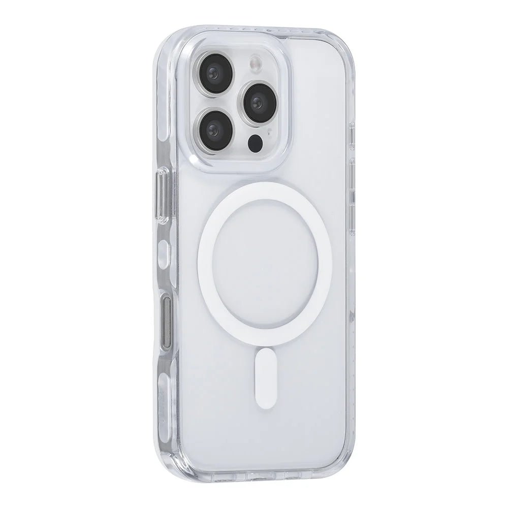 Tuniq iPhone 16 Pro - MagSafe Σκληρή Θήκη με Πλαίσιο Σιλικόνης και Λουράκι - Διάφανη / White