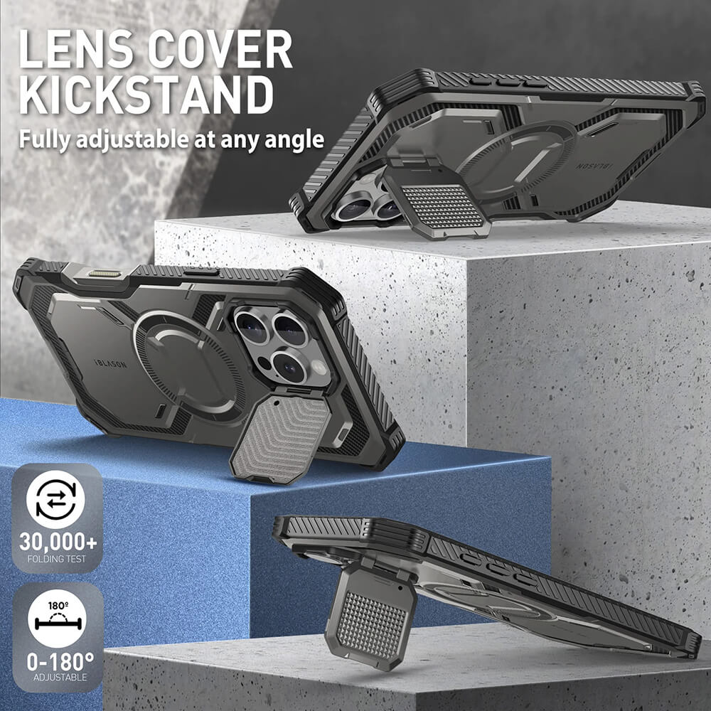Supcase iPhone 16 Pro Armorbox MagSafe Σκληρή Θήκη με Προστασία Οθόνης και Κάλυμμα Κάμερας / Stand - Titan Gray