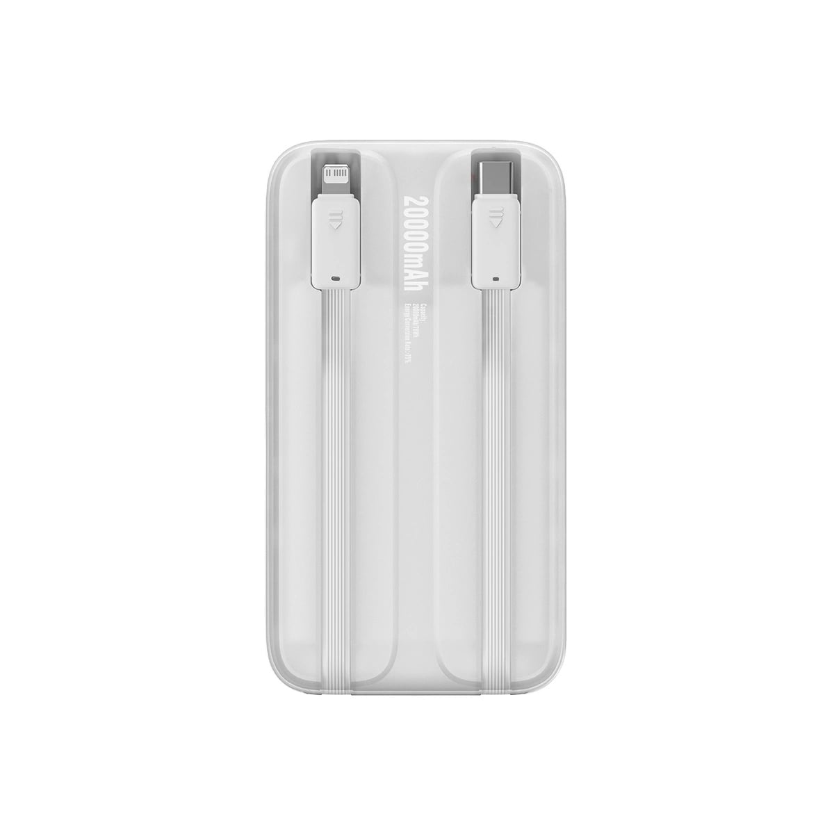 Baseus Comet Series PowerBank 20000mAh 22.5W με Ενσωματωμένα Καλώδια Type - C και Lightning - White - PPMD020102