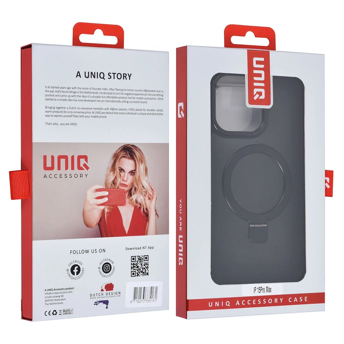 Tuniq iPhone 15 Pro Max - MagSafe Σκληρή Θήκη με Δαχτυλίδι Συγκράτησης - Black
