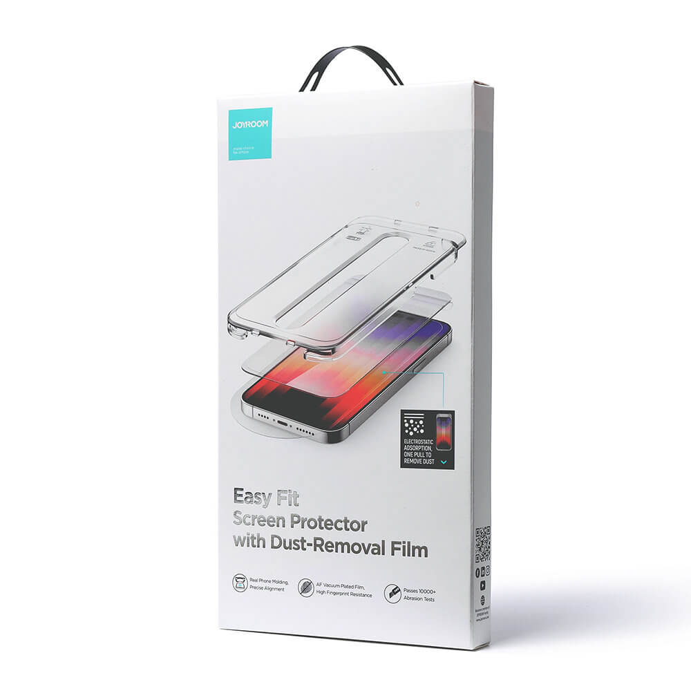 Joyroom iPhone 14 Pro Max Easy Fit Full Screen Tempered Glass Αντιχαρακτικό Γυαλί Οθόνης 9H - Διάφανο - JR - DH12