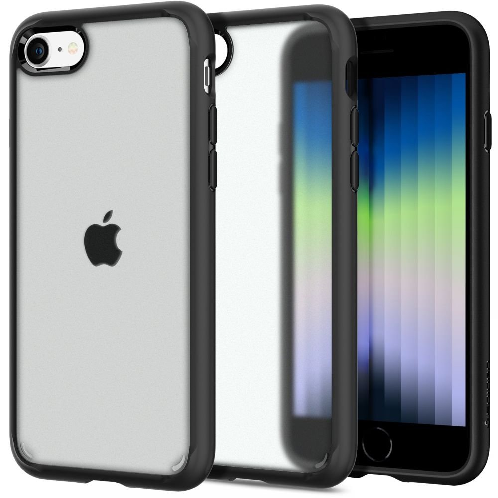 Spigen iPhone SE 2022 / SE 2020 / 7 / 8 - Ultra Hybrid Σκληρή Θήκη με Πλαίσιο Σιλικόνης - Frost Black