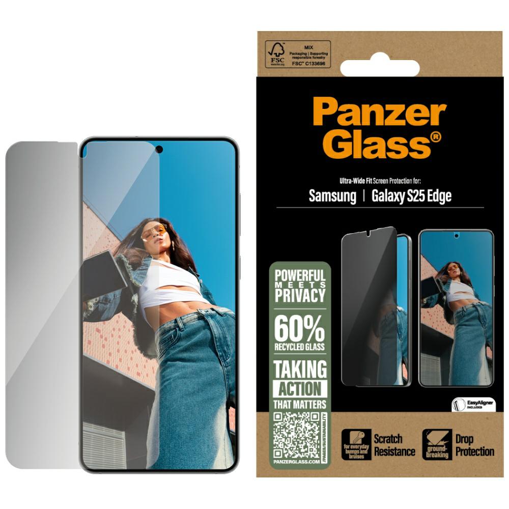 PanzerGlass Samsung Galaxy S25 Edge Privacy Ultra - Wide Fit Full Screen Αντιχαρακτικό Γυαλί Οθόνης - Black