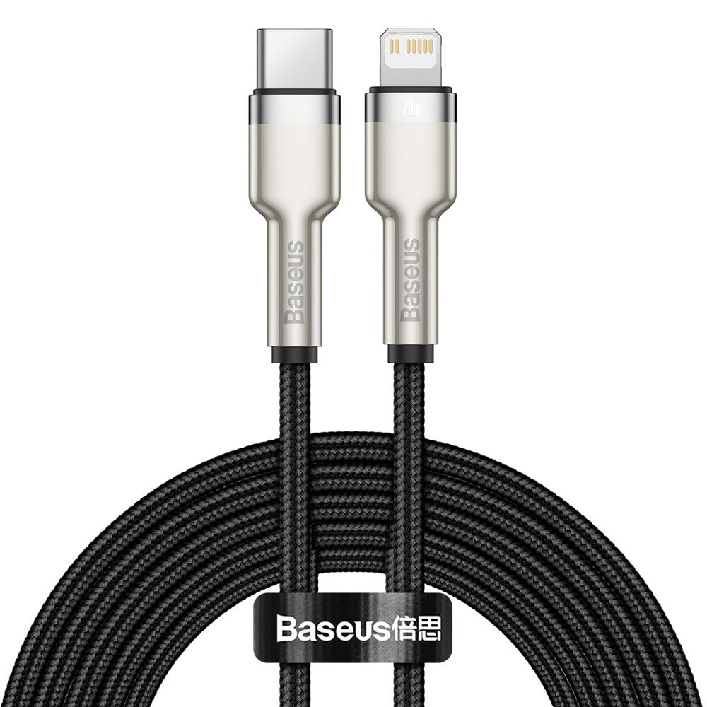 Baseus Cafule Series Metal Data PD 20W - Καλώδιο Δεδομένων και Φόρτισης Type - C to Lightning 2M - Black - CATLJK - B01
