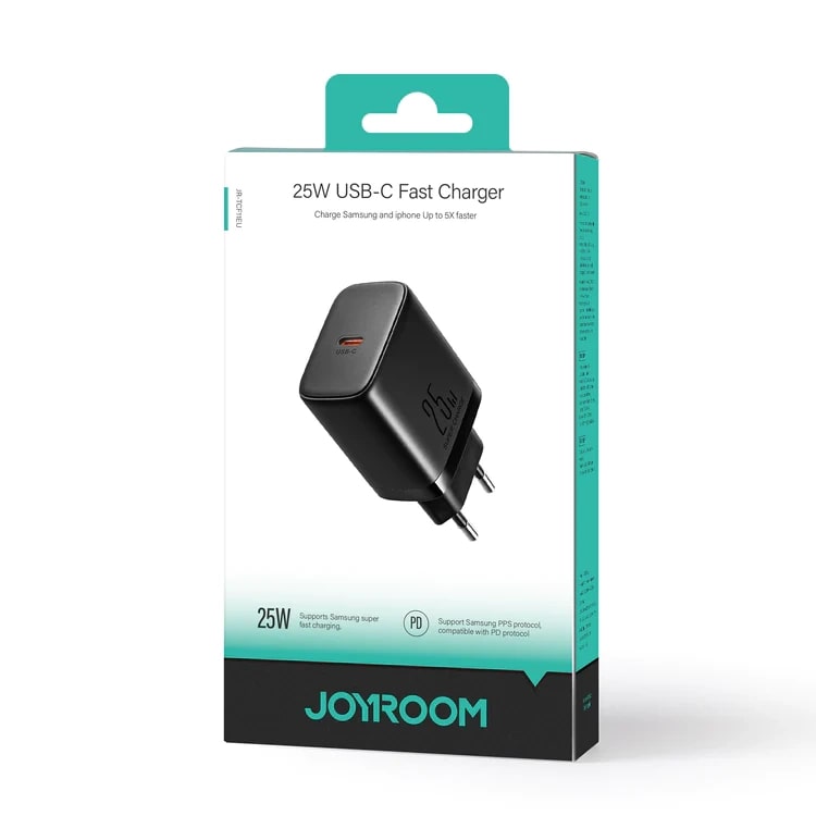 Joyroom Οικιακός Φορτιστής Γρήγορης Φόρτισης με Θύρα Type - C PD 25W - Black - JR - TCF11