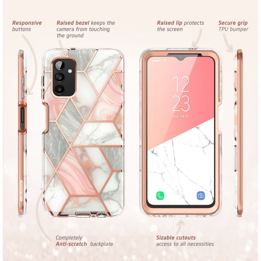 i - Blason Samsung Galaxy A13 4G Cosmo Σκληρή Θήκη με Πλαίσιο Σιλικόνης και Προστασία Οθόνης - Marble