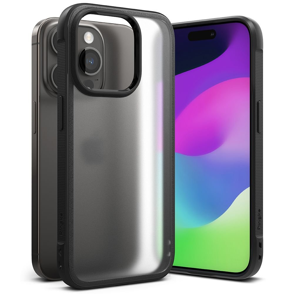 Ringke iPhone 15 Pro Max Fusion Bold Σκληρή Θήκη με Πλαίσιο Σιλικόνης - Matte Black / Ημιδιάφανη