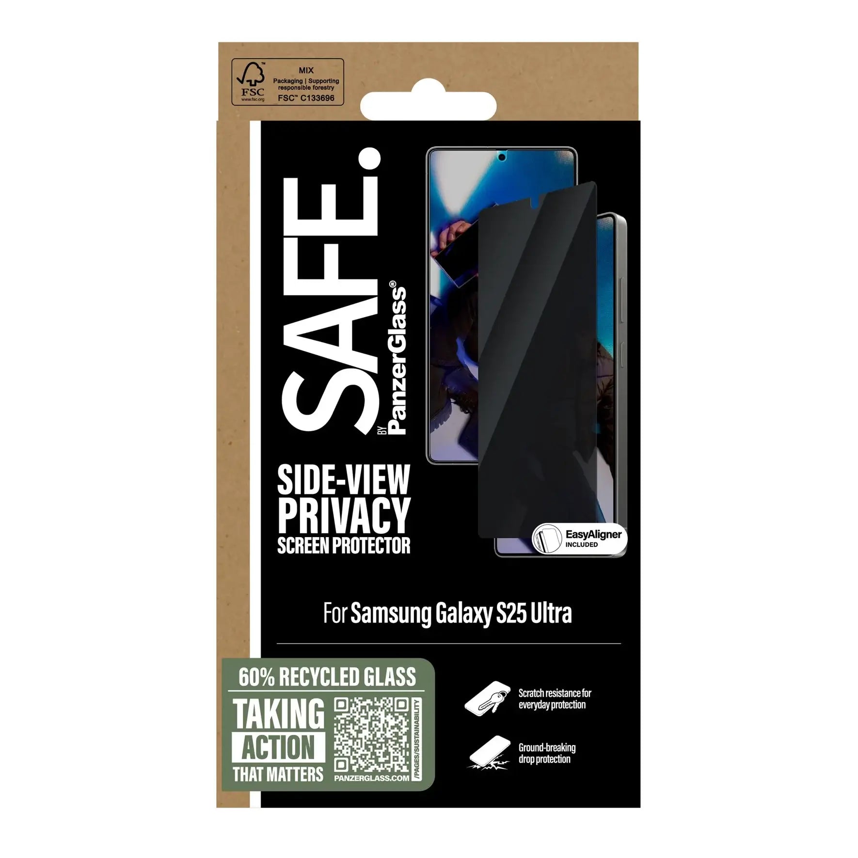Safe by PanzerGlass Samsung Galaxy S25 Ultra Privacy Ultra - Wide Fit Full Screen Αντιχαρακτικό Γυαλί Οθόνης - Black