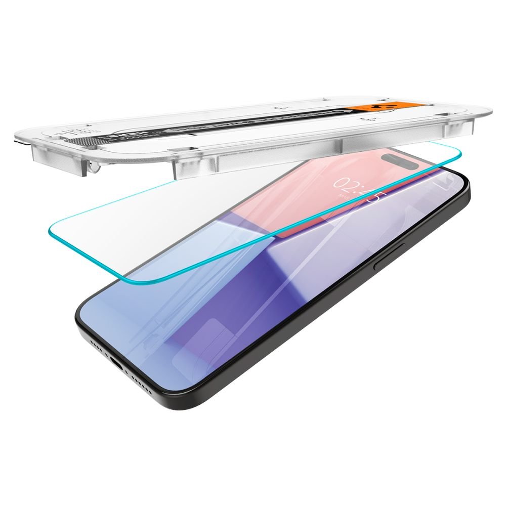 Spigen iPhone 15 Pro Glas.TR EZ Fit 0.2mm 2.5D 9H Tempered Glass Αντιχαρακτικό Γυαλί Οθόνης - Clear - AGL06898