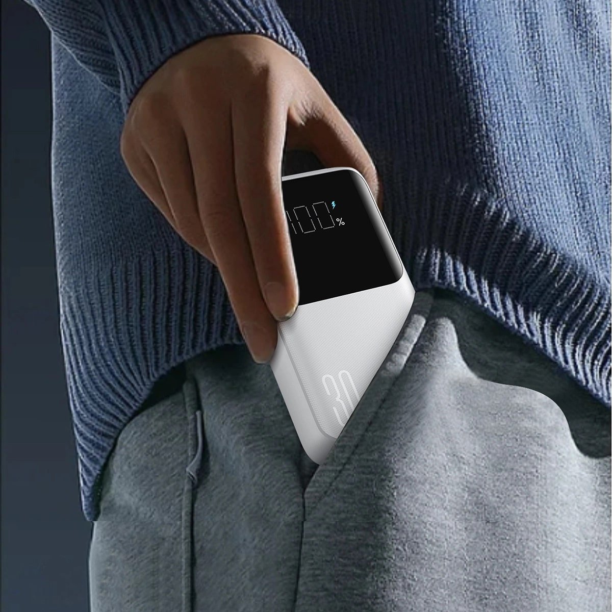 Joyroom JR - PBC06 Mini PowerBank 10000mAH 30W με Ενσωματωμένα Καλώδια Type - C / Lightning και 1 θύρα Type - C και 1 Θύρα USB - White