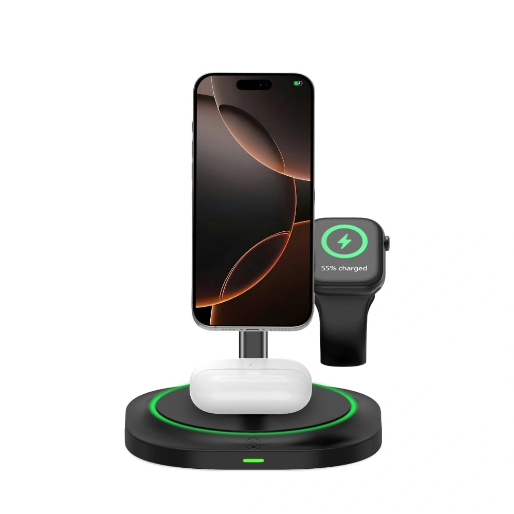 Tech - Protect QI15W - A46 3in1 Ασύρματος Μαγνητικός Φορτιστής MagSafe - Black