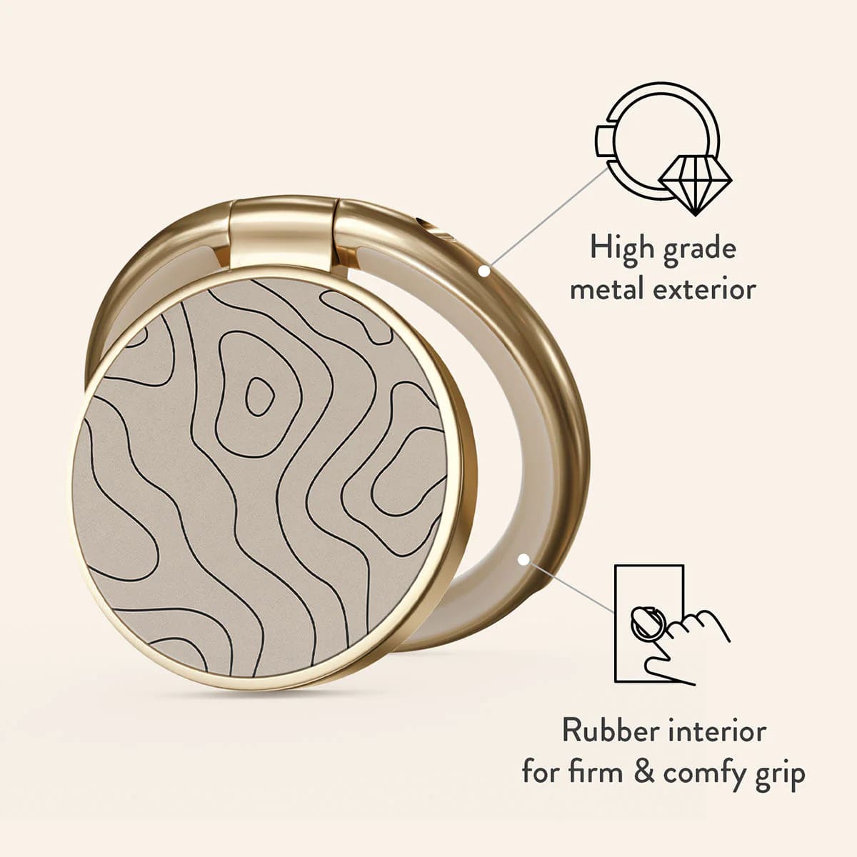 Burga Ring Holder - Δαχτυλίδι Συγκράτησης Κινητού - Βάση Στήριξης - Gold - Wild Terrain