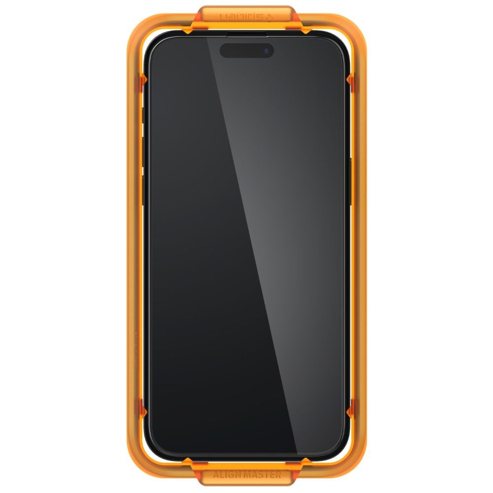 Spigen iPhone 15 Pro FC AlignMaster 2.5D Full Screen Case Friendly Tempered Glass Αντιχαρακτικό Γυαλί Οθόνης 9H - 2 Τεμάχια - Black