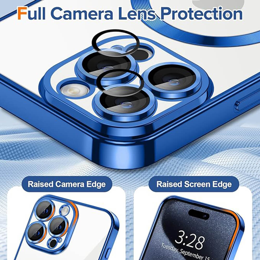 Techsuit iPhone 15 Pro Max - Luxury Crystal MagSafe - Θήκη Σιλικόνης - Deep Blue