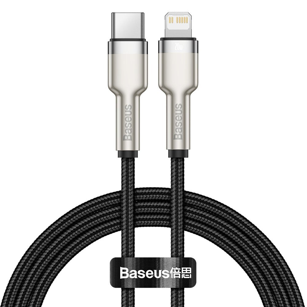 Baseus Cafule Series Metal Data PD 20W - Καλώδιο Δεδομένων και Φόρτισης Type - C to Lightning 1M - Black - CATLJK - A01