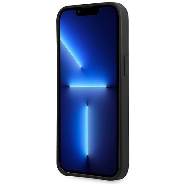 Guess iPhone 14 Plus Saffiano Σκληρή Θήκη με Πλαίσιο Σιλικόνης - Βlack - GUHCP14MPSATLK