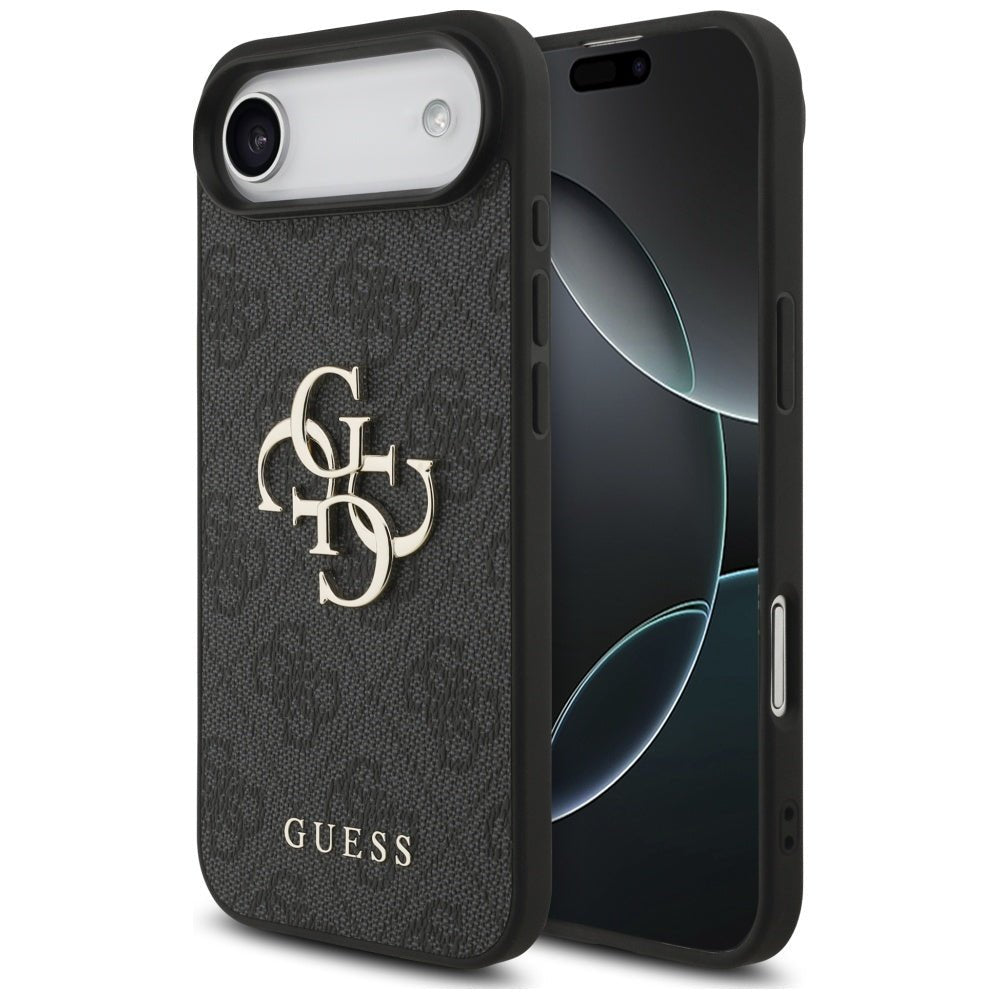 Guess iPhone Air - 4G Big Logo - Σκληρή Θήκη με Πλαίσιο Σιλικόνης και Επένδυση Συνθετικού Δέρματος - Black - GUHCP17M4GMGGR