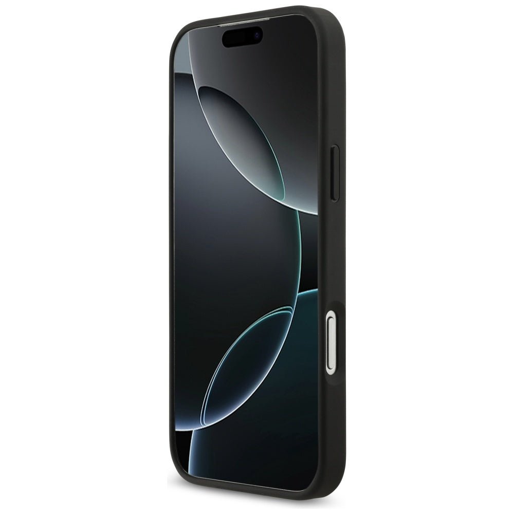 Guess iPhone 17 Pro Max - Grained Big 4G and Classic Logo - Σκληρή Θήκη με Επένδυση από Οικολογικό Δέρμα - Black - GUHCP17MPGT4MBK