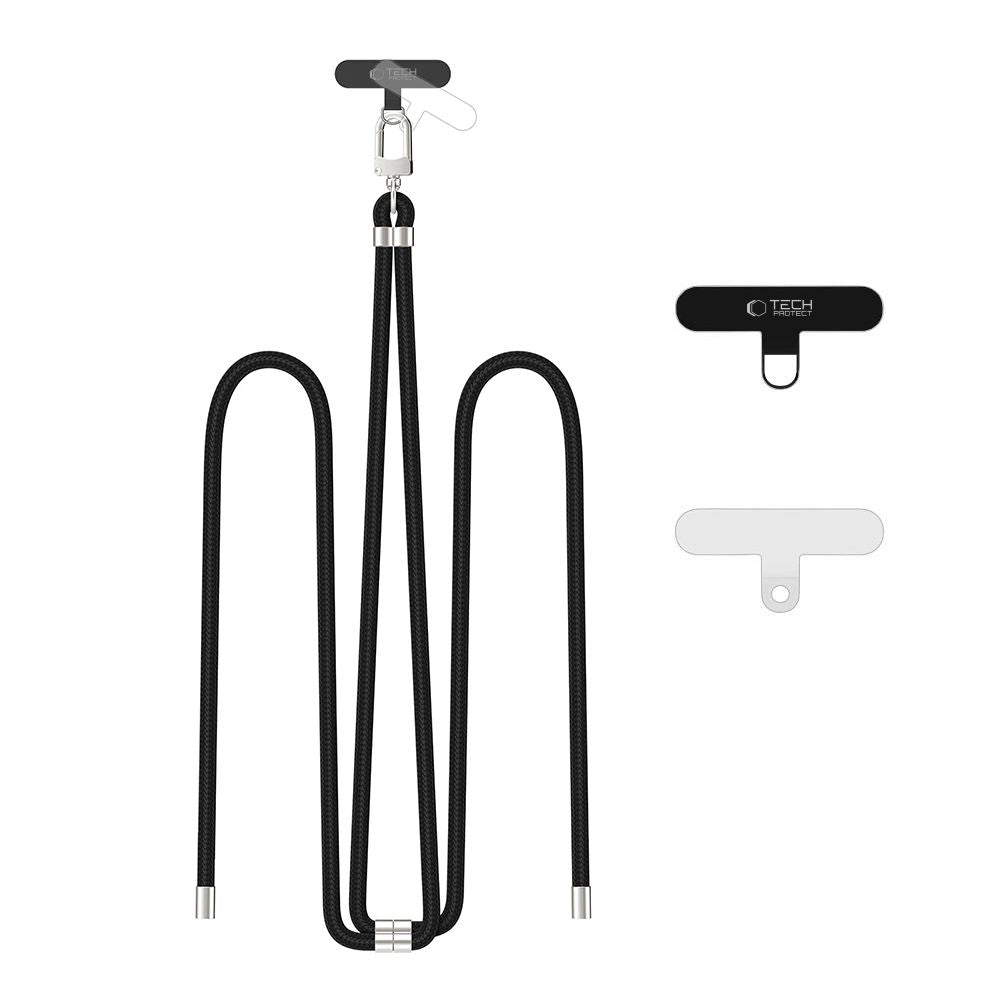 Tech - Protect C7S Rope CrossBody Strap - Universal Λουράκι για Θήκη Κινητού - Black / Silver
