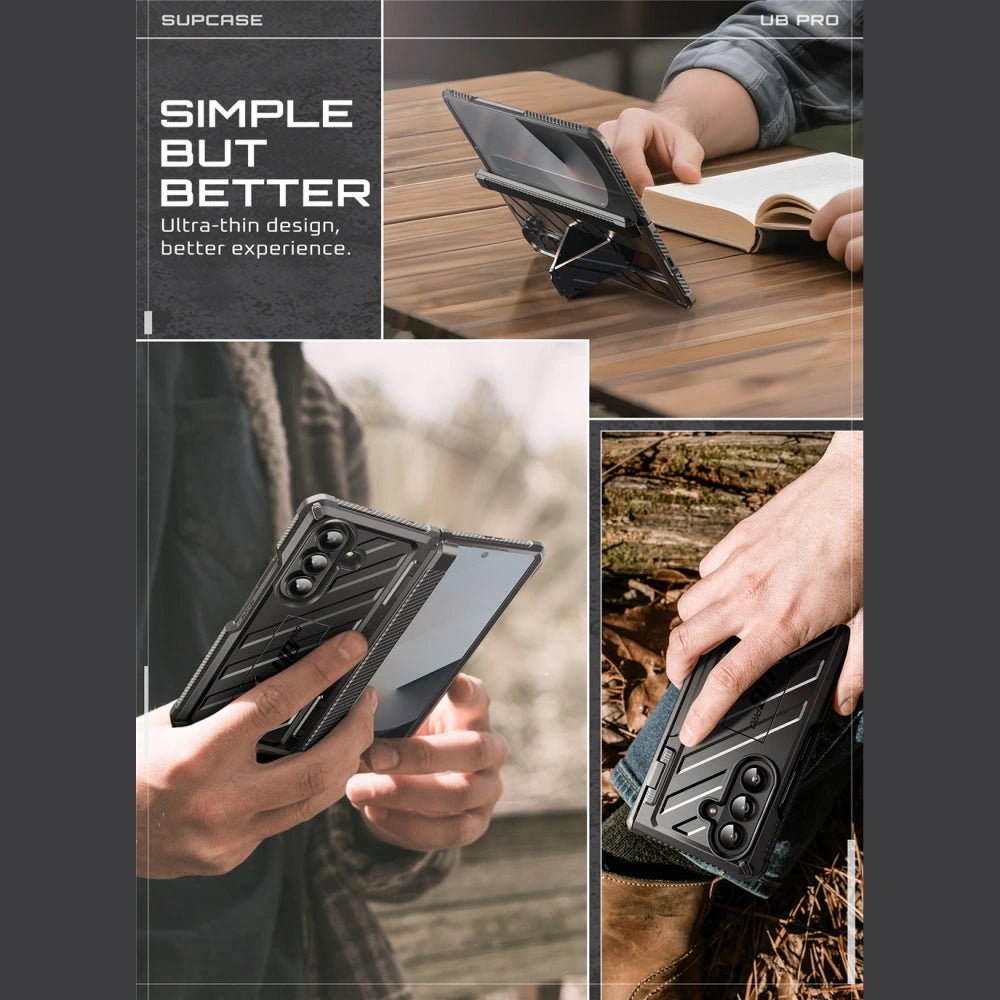 Supcase Samsung Galaxy Z Fold7 - Unicorn Beetle Pro - Σκληρή Θήκη με Προστασία Οθόνης και Stand - Black