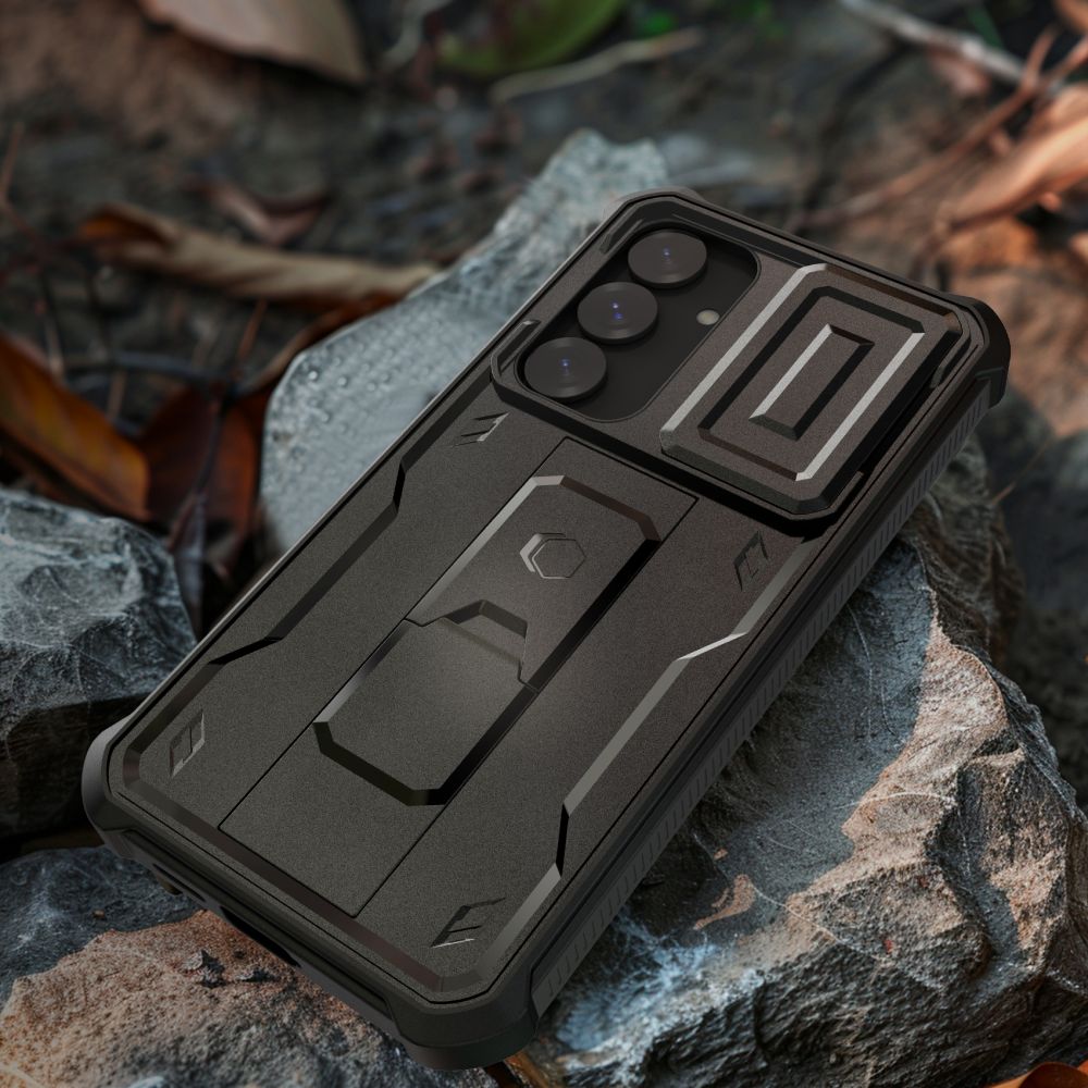 Tech - Protect Samsung Galaxy S25 Plus Kevlar Cam+ Θήκη 360 Full Body με Προστασία για την Οθόνη και την Κάμερα και Stand - Black
