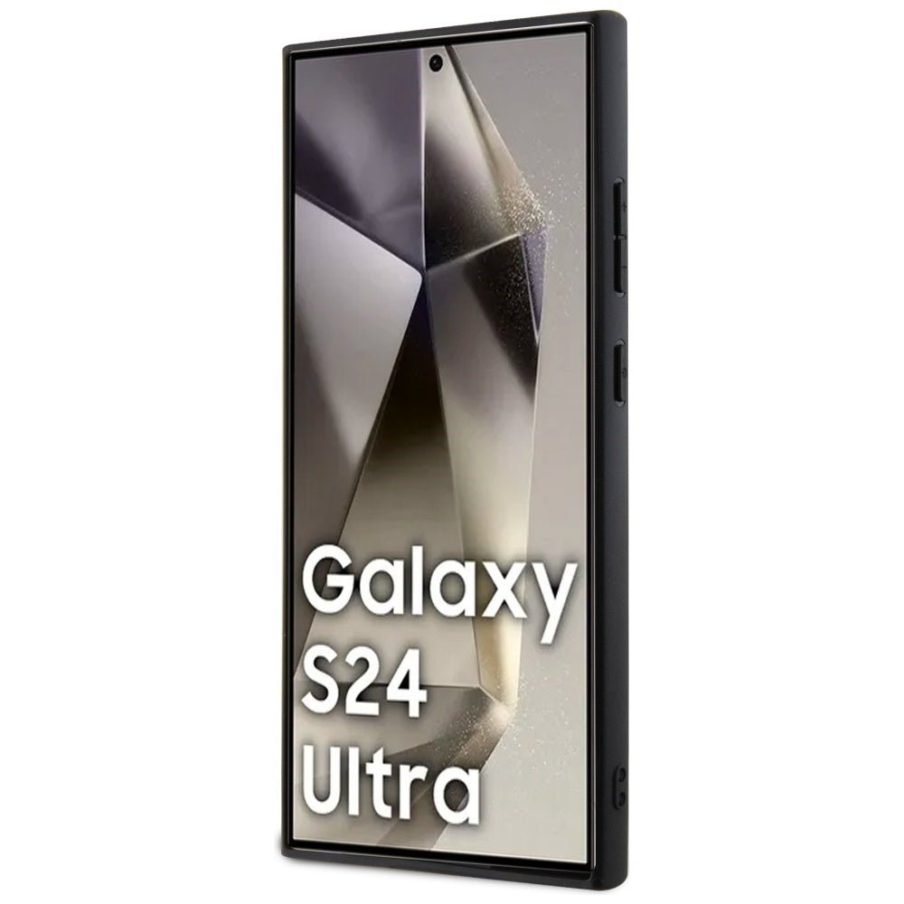 Guess Samsung Galaxy S24 Ultra - 4G Triangle Strass Logo Θήκη με Επένδυση Συνθετικού Δέρματος - Brown - GUHCS24LPGS4TDW