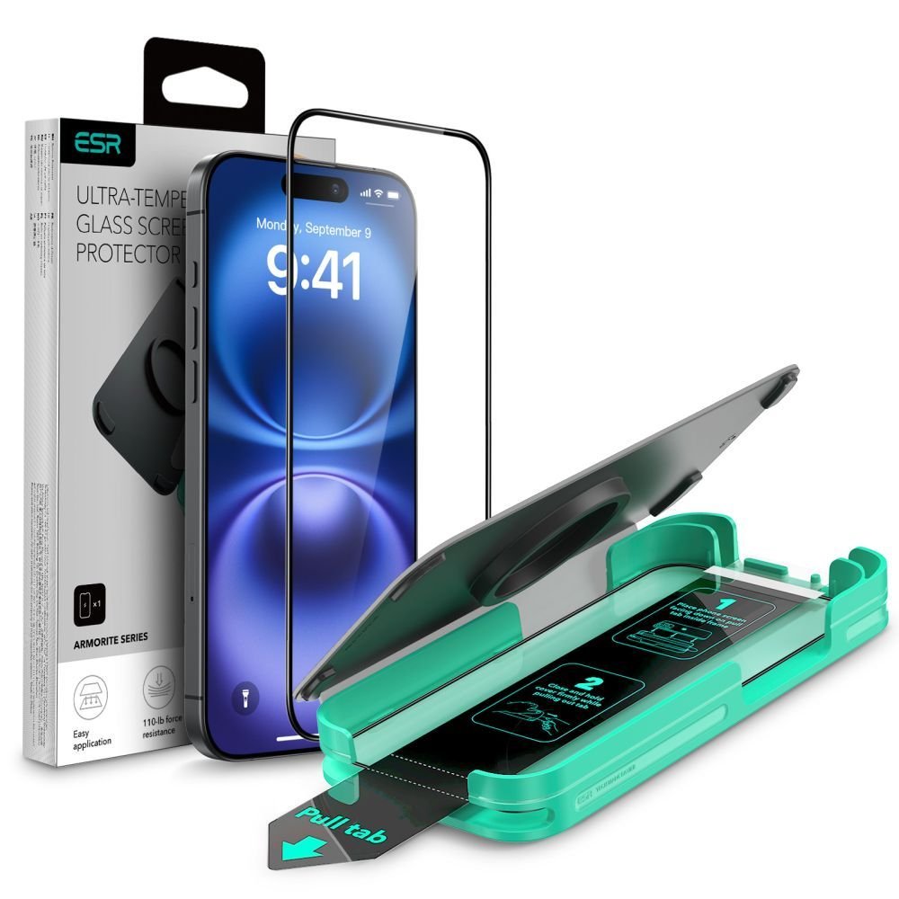 ESR iPhone 16 Pro Max Armorite 2.5D 9H Full Screen Tempered Glass Αντιχαρακτικό Γυαλί Οθόνης - Black