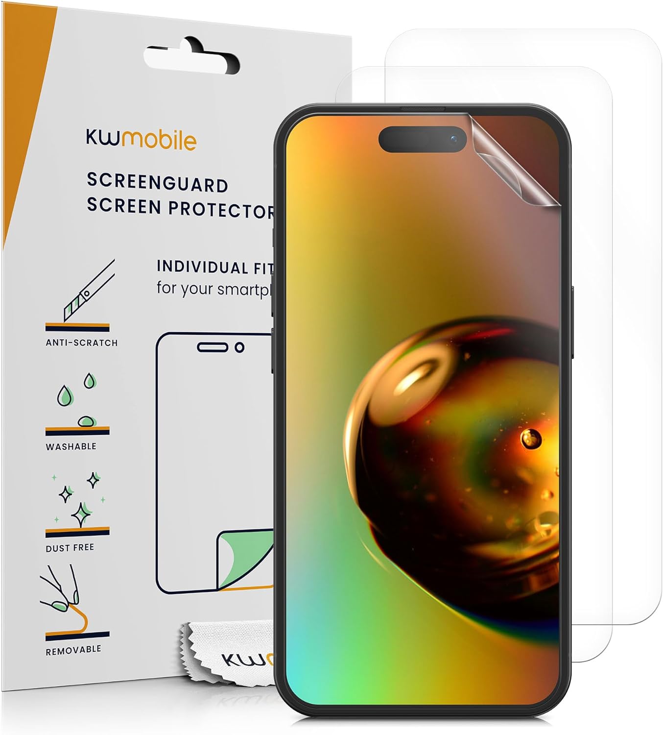 KW iPhone 15 Pro Max - Τρεις Μεμβράνες Προστασίας Οθόνης - Διάφανες - 62024.1