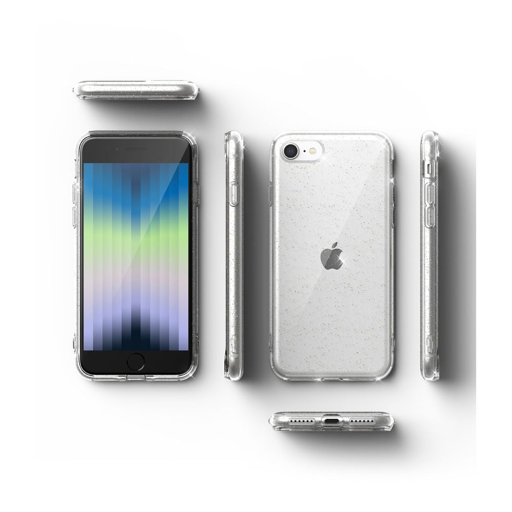 Ringke iPhone SE 2022 / SE 2020 / 7 / 8 Air Ultra - Thin TPU Case Λεπτή Θήκη Σιλικόνης - Glitter Clear