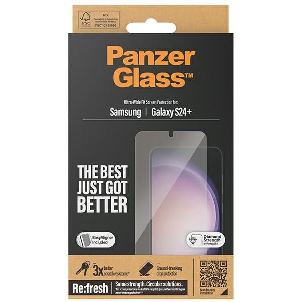 PanzerGlass Samsung Galaxy S24+ - Ultra - Wide Fit Easy Aligner Case Friendly Αντιχαρακτικό Γυαλί Οθόνης - Διάφανο