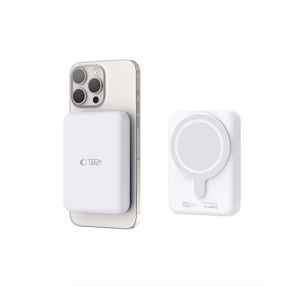 Tech - Protect PB11 Lifemag MagSafe PowerBank Μαγνητικό PowerBank Κινητού 10000 mAh - White