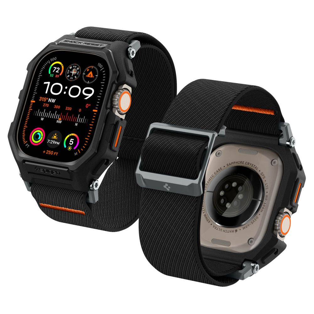Spigen Λουράκι Apple Watch Ultra (1/2/3) - 49mm με Θήκη Προστασίας Lite Fit Pro - Matte Black